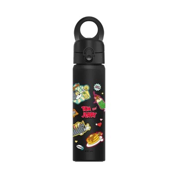磁吸水壺 AquaStand 不鏽鋼 700cc - 附吸管 黑 - 湯姆貓與傑利鼠 Tom and Jerry - 美食大集合