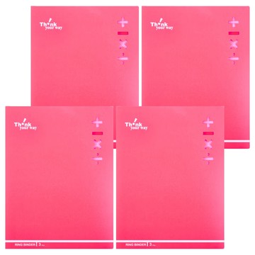 DaTaBanK 三田文具 A4 加減乘除 3孔資料夾  1英吋圓型夾  聚丙烯(P.P)材質  紅色  1組