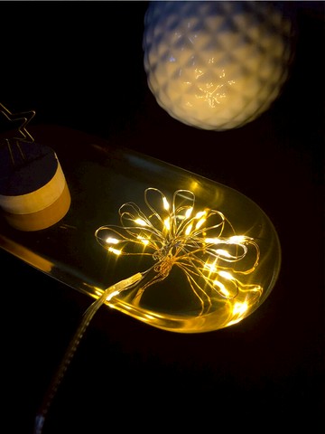 led裝飾燈串禮盒小網紅燈禮品盒開蓋即亮燈禮物盒小短暖黃燈1米