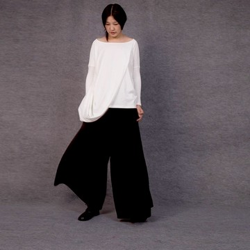 休閒棉麻闊腿褲/裙褲