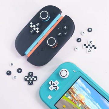 適配任天堂switch2硅膠按鍵貼NS2搖桿帽十字方向按鍵賽車主題配件