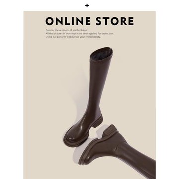 長筒靴女2025新款秋冬不過膝長靴靴子騎士靴顯瘦彈力靴增高高筒靴