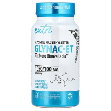 Nutri, ，Glynac-ET，甘氨酸和 NAC 乙酯，60 粒全素膠囊