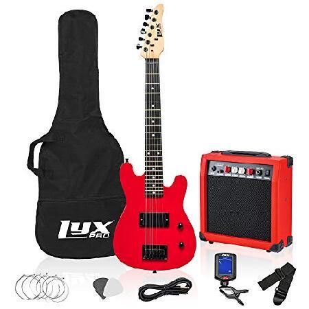 LyxPro 30 Inch Electric Guitar and Starter Kit for Kids with Size Beginner’s Guitar, Amp, Six Strings, Two Picks, Shoulder Strap, Digital Clip On