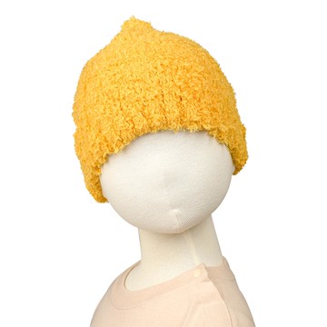 akachan honpo - 毛茸茸尖尖針織帽-黃色