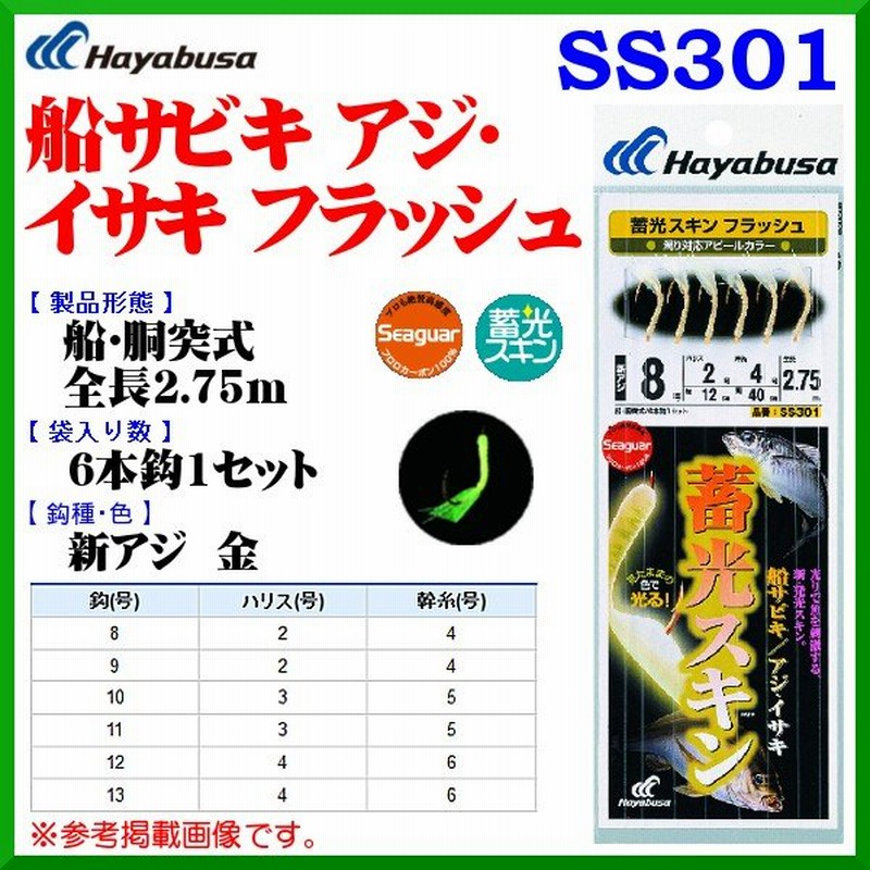 ハヤブサ 船サビキ アジ イサキ フラッシュ Ss301 鈎9号 ハリス2号 幹糸4号 5個セット 1枚に付 409 船用 定形外可 6 通販 Lineポイント最大0 5 Get Lineショッピング