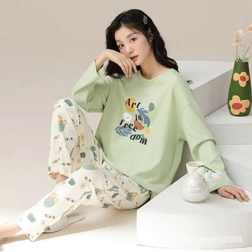 【台灣出貨】韓版睡衣 卡通睡衣 長袖睡衣 保暖睡衣 休閒睡衣 女生睡衣 睡衣套裝 居家服  睡衣女 秋冬睡衣 春秋睡衣