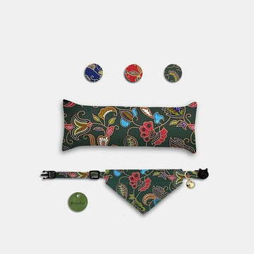 寵物貓咪派對禮盒 | 手工定制 Batik Green Cat Bundle Box