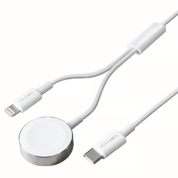 POLYWELL 寶利威爾 蘋果磁吸快充線 手錶手機二合一  1m  PW15-T65-0375  1條