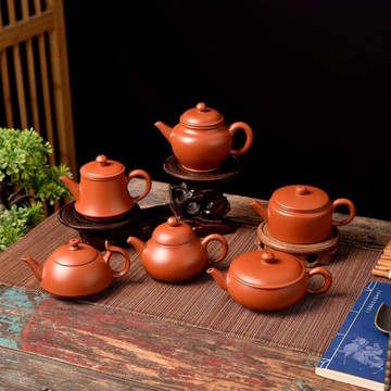 經典潮州手拉朱泥壺鄭氏手工泡茶壺倒立紫砂壺沖茶壺家用功夫茶具