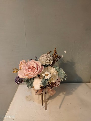 粉藍不凋花盆花