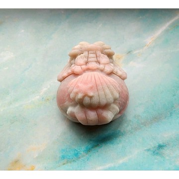 ☆星空燦爛水晶☆精雕粉澳寶龍龜 高42.9mm 寬52.1mm背上大貝殼 星星 擺件