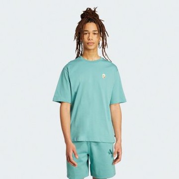 Adidas 愛迪達 M Dog Sock T JL9242 男 T恤 運動上衣 休閒短袖 藍綠 亞版