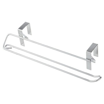 SHIMOYAMA 日本霜山 不鏽鋼廚櫃門後掛架/雙桿抹布架  1個  33.2 x 8.8 x 6.5cm  銀色