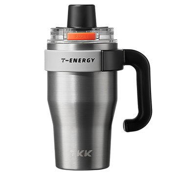 TKK 跳跳超霸杯 冰壩杯大容量 陶瓷內膽 內含泡茶神器 長效保溫  流星銀  800ml  1個