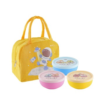 KOM 日本 316不鏽鋼兒童矽膠隔熱碗(附匙) 角落小夥伴 - 多款可選