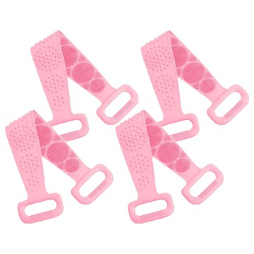 葉子小舖 矽膠洗澡搓背神器  4個  1入  粉色