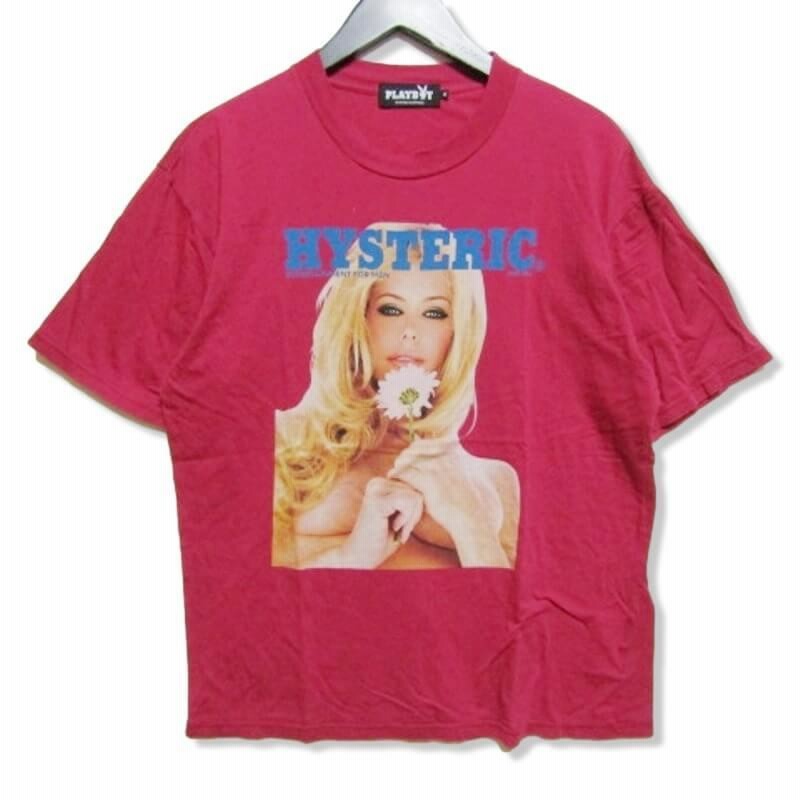 HYSTERIC GLAMOUR × PLAYBOY ヒステリックグラマー プレイボーイ 半袖Ｔシャツ 12171CT03 コットン プリント ピンク  M 27101594 | LINEブランドカタログ