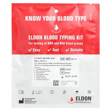 D'adamo, Eldon 血液測定套件，1 套簡易自檢套件