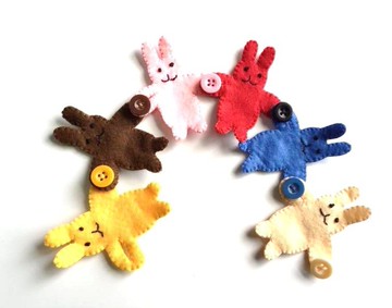 毛氈兔子扣扣練習益智玩具可愛