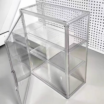 亞克力展示櫃透明磁吸多層手辦玩偶大容量收納櫃立牌吧唧展示櫃