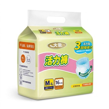 褲型 活力褲(活力型3回吸收力)M-L(16片x4包/箱)