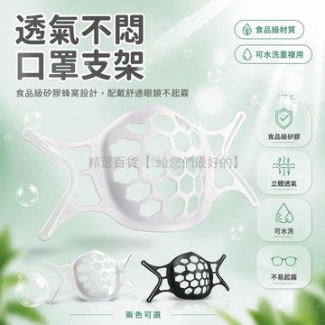 台灣出貨✨ 3D口罩支架內托 食品級矽膠透氣內襯 立體不貼嘴防悶設計 可水洗重複使用 七代峰巢款