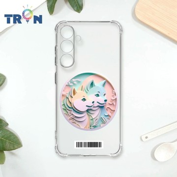 TRON 三星 S24 可愛紙雕柴犬 四角防摔載具殼 軟殼 手機殼