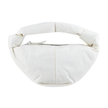 BOTTEGA VENETA 寶緹嘉   經典圖案刺繡尼龍雙結手提包(迷你/白色)