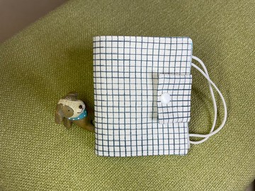 手作口罩收納夾 / 格子藍