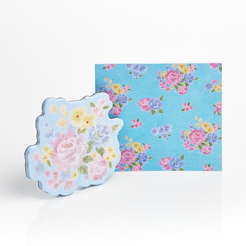 【花布先生】磁鐵便利貼-水藍色