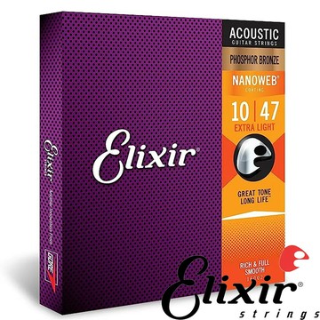 非凡樂器『Elixir』10-47 薄膜NANOWEB 磷青銅民謠木吉他弦  / 公司貨供應中????