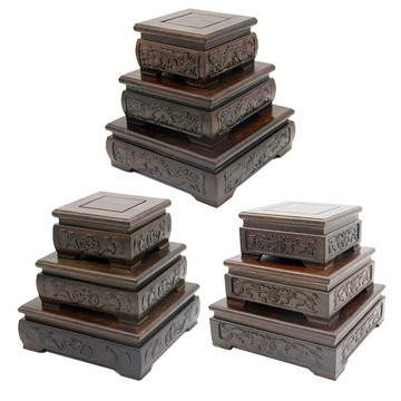 佛像 宗教擺件 家居擺件紅木底座長方形實木底座花瓶木質奇玉石擺件紫砂壺正方形佛像底座