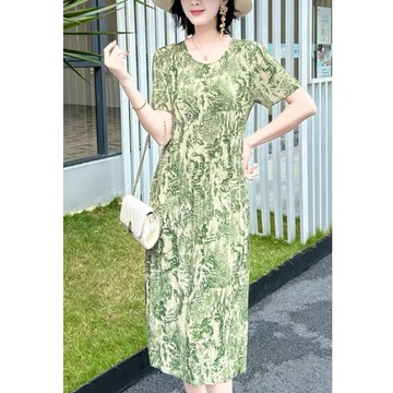 【韓國K.W.-歐美】KSBN7773現貨韓國百變推薦三宅壓褶褶皺洋裝(壓褶/中大尺碼/修身/輕薄/小香風)