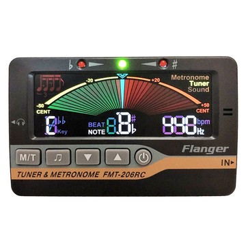 調音/節拍器 Flanger FMT-206RC全彩三合一調音器 -調音/節拍/拾音/全彩大面板LED/附4號電池x2