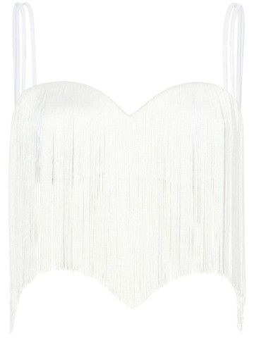 Proenza Schouler - fringe-detail bralette top - women - Cotton/Polyamide - 6 - White