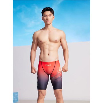 洲克2026新款男士專業五分泳褲競技長訓教練運動員長訓游泳褲