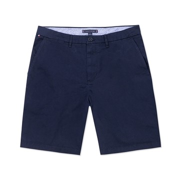 TOMMY 熱銷刺繡Logo休閒短褲-深藍色