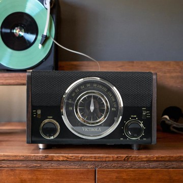 Victrola復古木質音箱FM收音機一體音響家用臺式 支持團購
