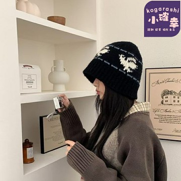 【顯臉小神器】針織毛線帽 韓版盆帽 包頭帽 冷帽 提花設計 柔軟親膚 加厚保暖 秋冬休閒百搭 小眾不撞款