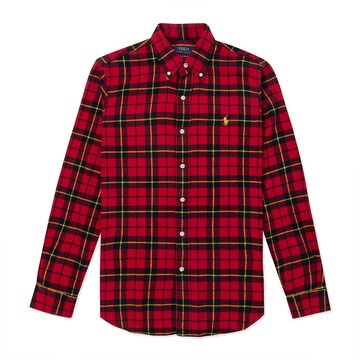 Polo Ralph Lauren RL 熱銷刺繡小馬棉質長袖襯衫-紅黑黃格紋色(CLASSIC FIT)