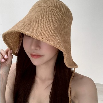 【Aa.chic熱賣商品】夏日遮陽編織綁帶草帽(兩色).配件/女帽/編織/夏日/遮陽/綁帶/海邊/渡假【C112345】