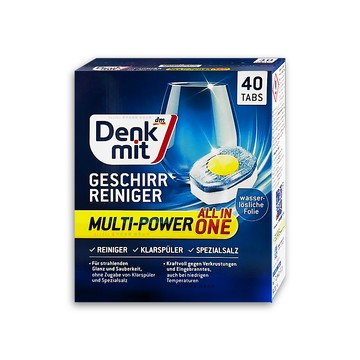 DM 德國Denkmit-洗碗機專用All in One黃金心清潔錠40顆/盒(多效去污光亮洗碗錠)