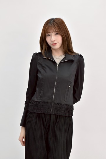 (S) bigi質感棉質機車風衣感黑色外套