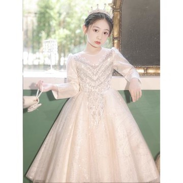 高端兒童晚禮服2026新款十歲女孩生日party公主裙主持人鋼琴比賽