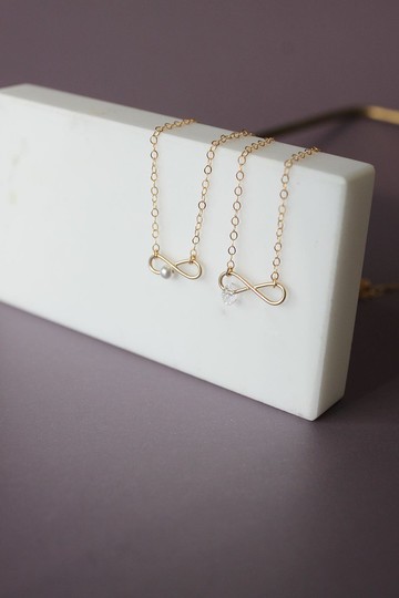 【禮物】無限好運無限幸福 美好 14k注金項鍊奧地利水晶珍