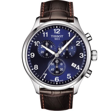 TISSOT 天梭 官方授權Chrono XL韻馳系列經典計時腕錶 男錶 聖誕節 禮物(T1166171604700)藍x咖啡