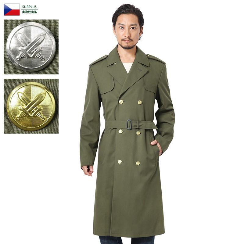 軍服　ロングコート MILITARY 実物 新品 東ドイツ軍ステンカラーコート ミリタリー