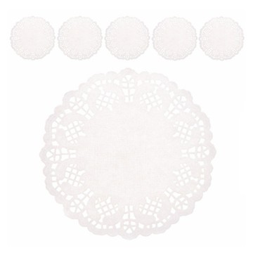 PARTY 09 圓形蕾絲紙 11.4cm  600件  白色