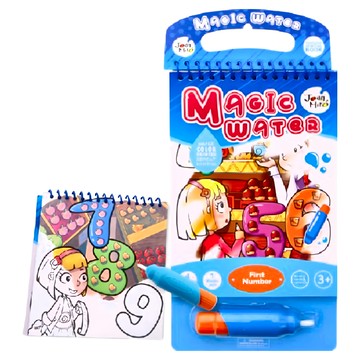 Joan Miro 神奇畫布塗鴉本 數一數  兒童水畫冊  手提設計 攜帶方便  線圈裝訂